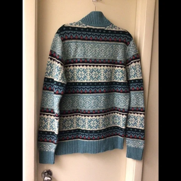 Tommy Hilfiger 3/4 zip/snap Sweater lambs wool multicolored blue